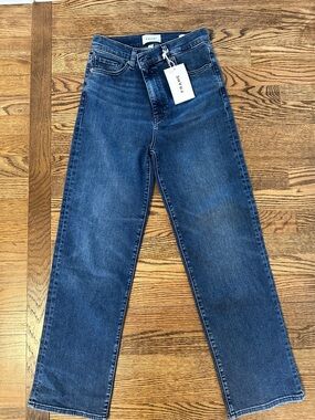 FRAME Dark Blue Denim Jeans - Straight Leg